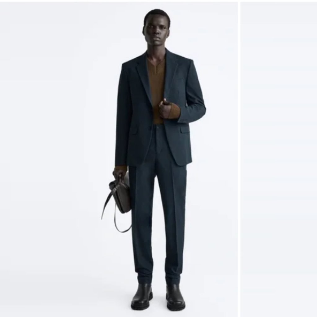 Zara Man 2-Piece Slim Fit Navy Suit Us42, Us32